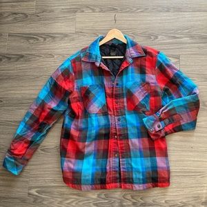 Plaid insulated men’s jacket TNF Large EUC